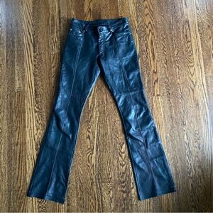 Bebe Vintage Black Genuine Leather Low Rise Pants